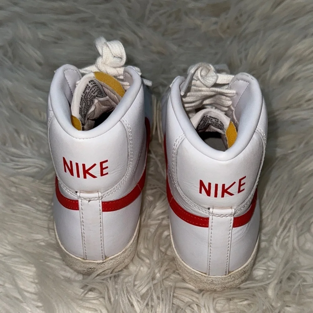 Nike White and Red Blazer High-Tops